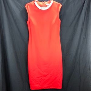 Red dress with necklace around front